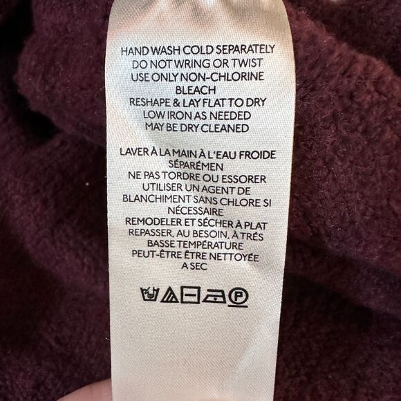 Free People Soul Searcher Sweater Wine Heather Mock Neck Medium Cozy Chunky Knit - Picture 6 of 8